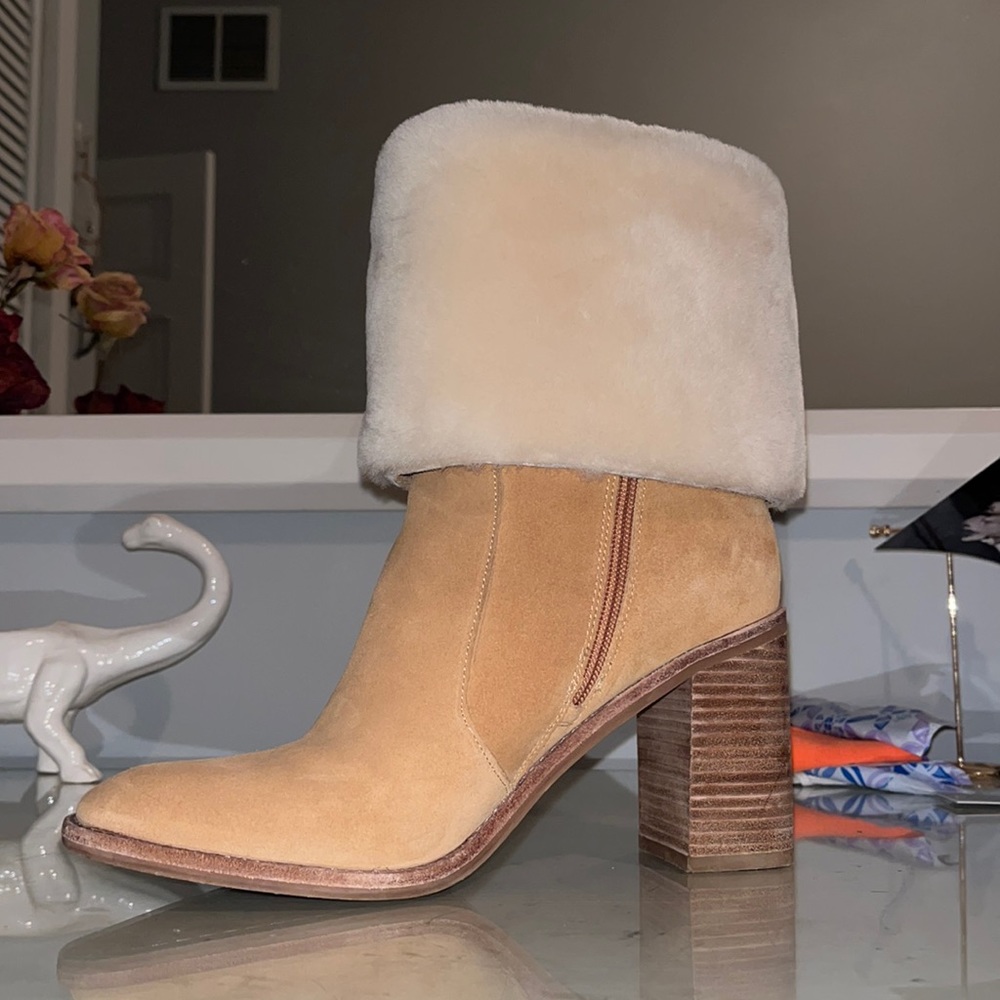 Arturo Chiang lamb fur leather boots SIZE 10